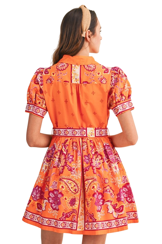 Floral Paisley Button Down Mini