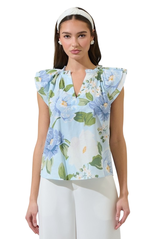 Sloane Floral Ruffle Top