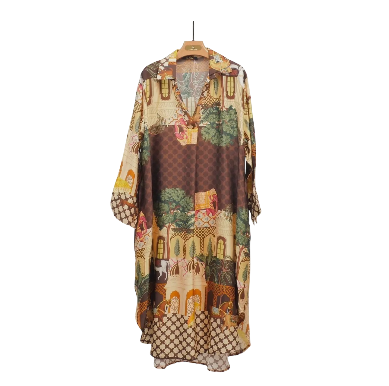 Indian Palace Print Shirt Dress - Two Colors!