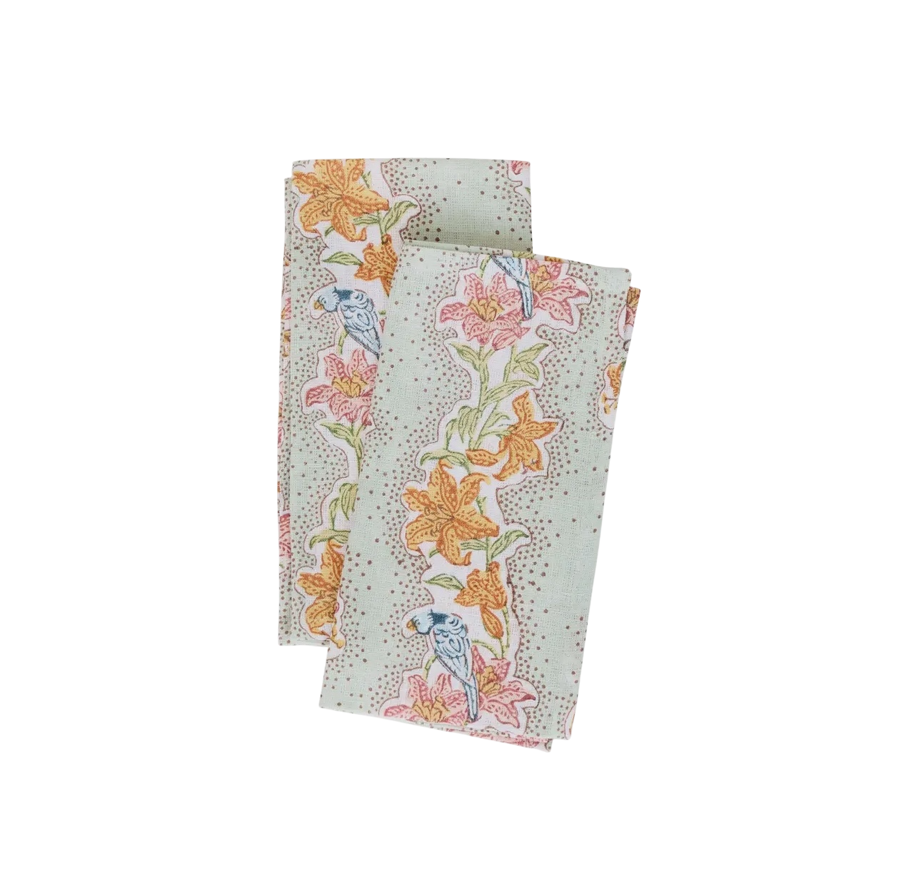 Block-Printed Linen Napkin Set of 2