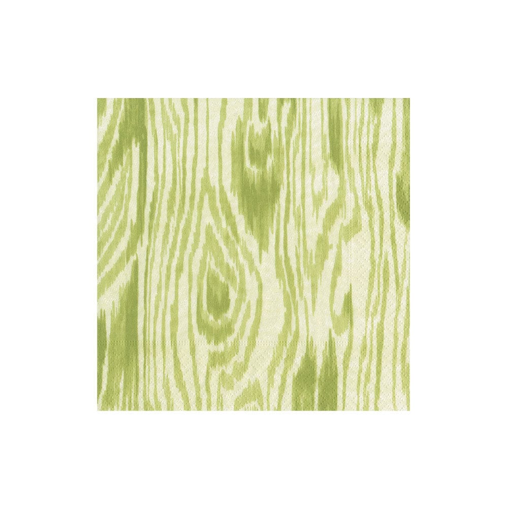 Woodgrain Moss Green Cocktail Napkins - 20