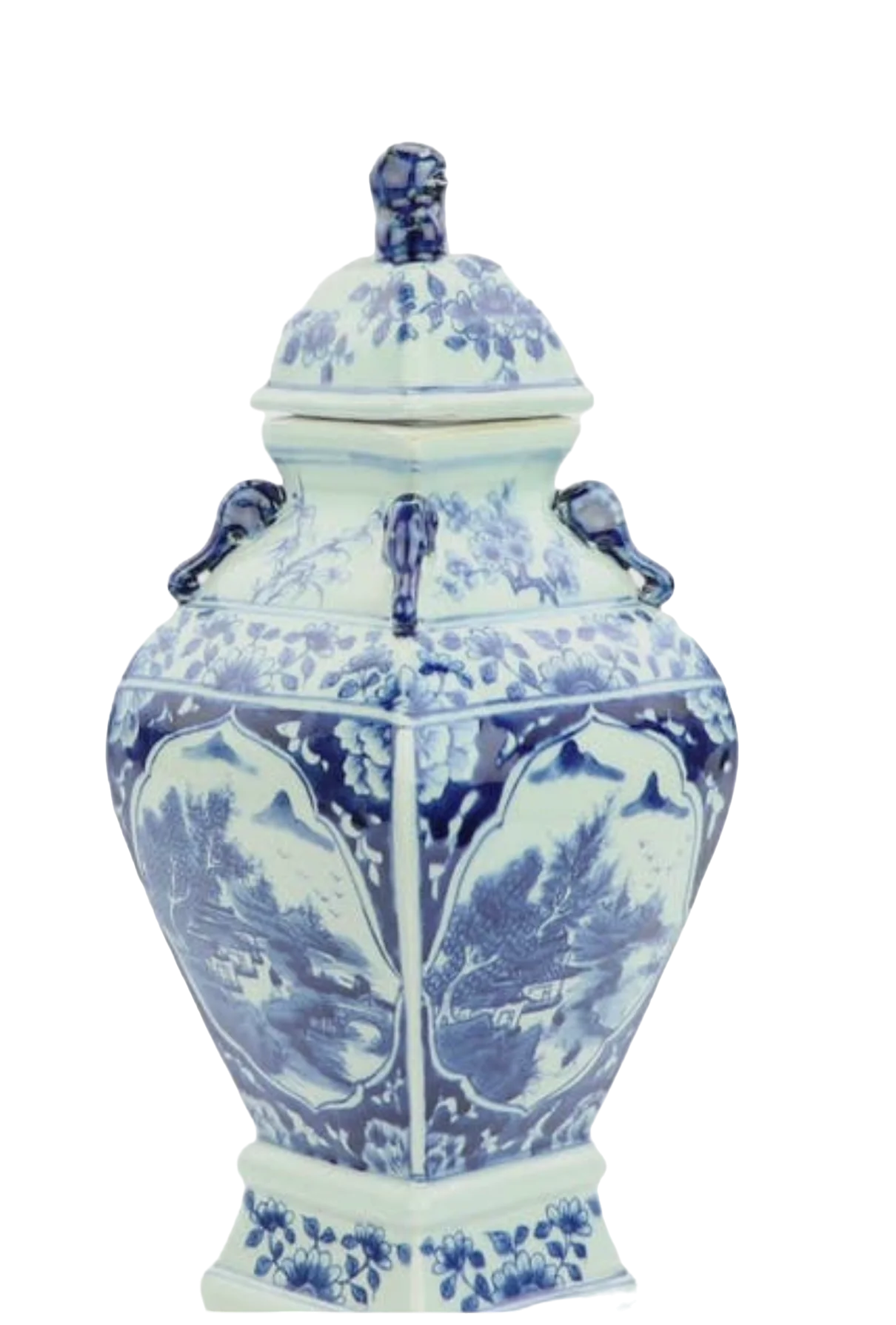 Scalloped Square Ginger Jar