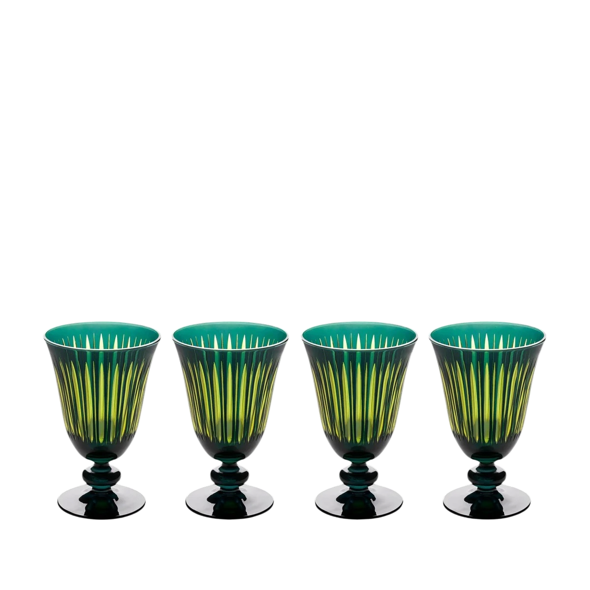 Prism Wine Glasses - Green (Set of 4)