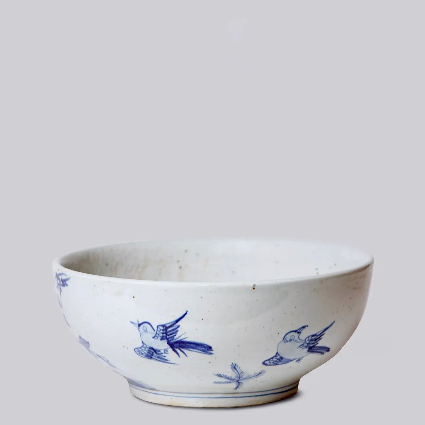 Blue and White Porcelain Floral Bowl