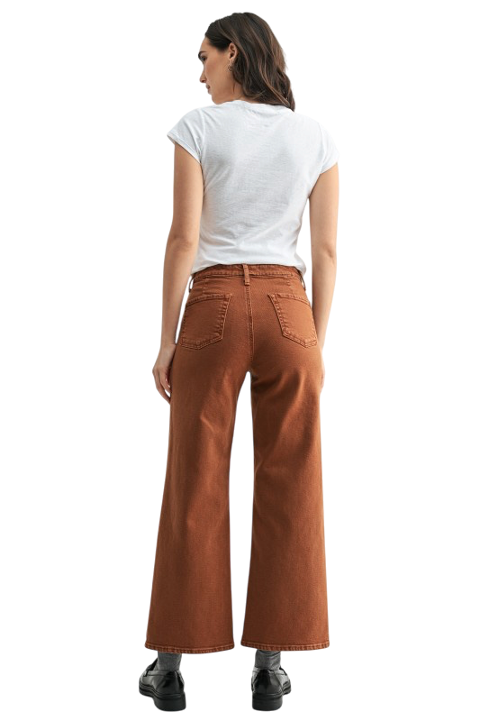 Wide Leg Rust Brown Jeans