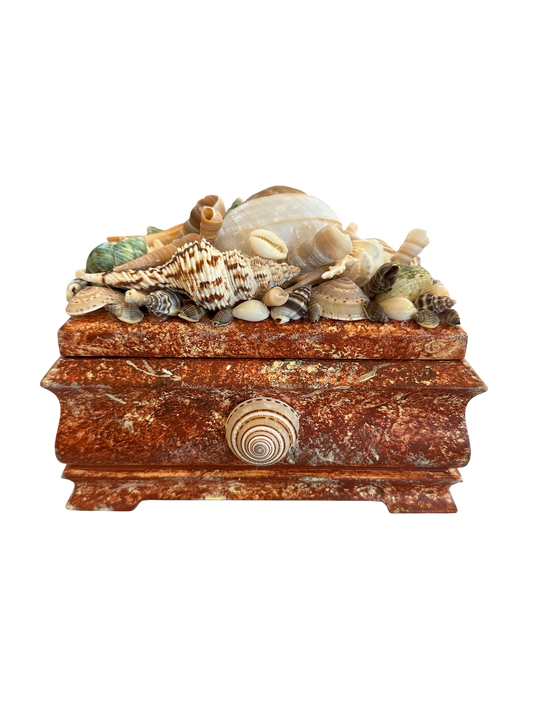 Jenn Leverett Art - Hand Painted Shell Encrusted Box