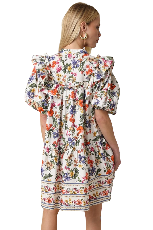 Multicolor Floral Ruffle Mini