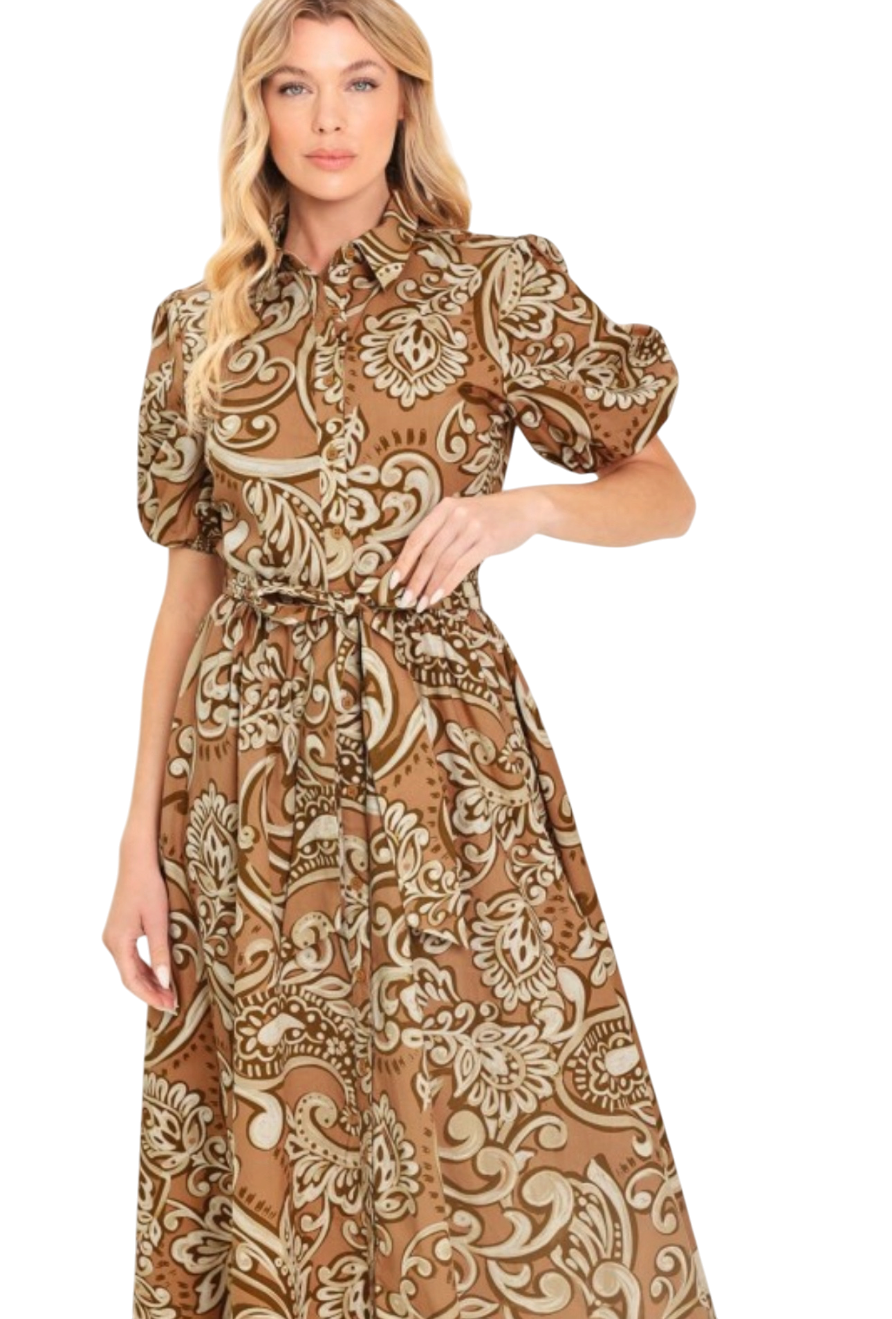 Paisley Belted Maxi