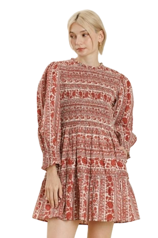 Ruffle Smocked Mini Dress