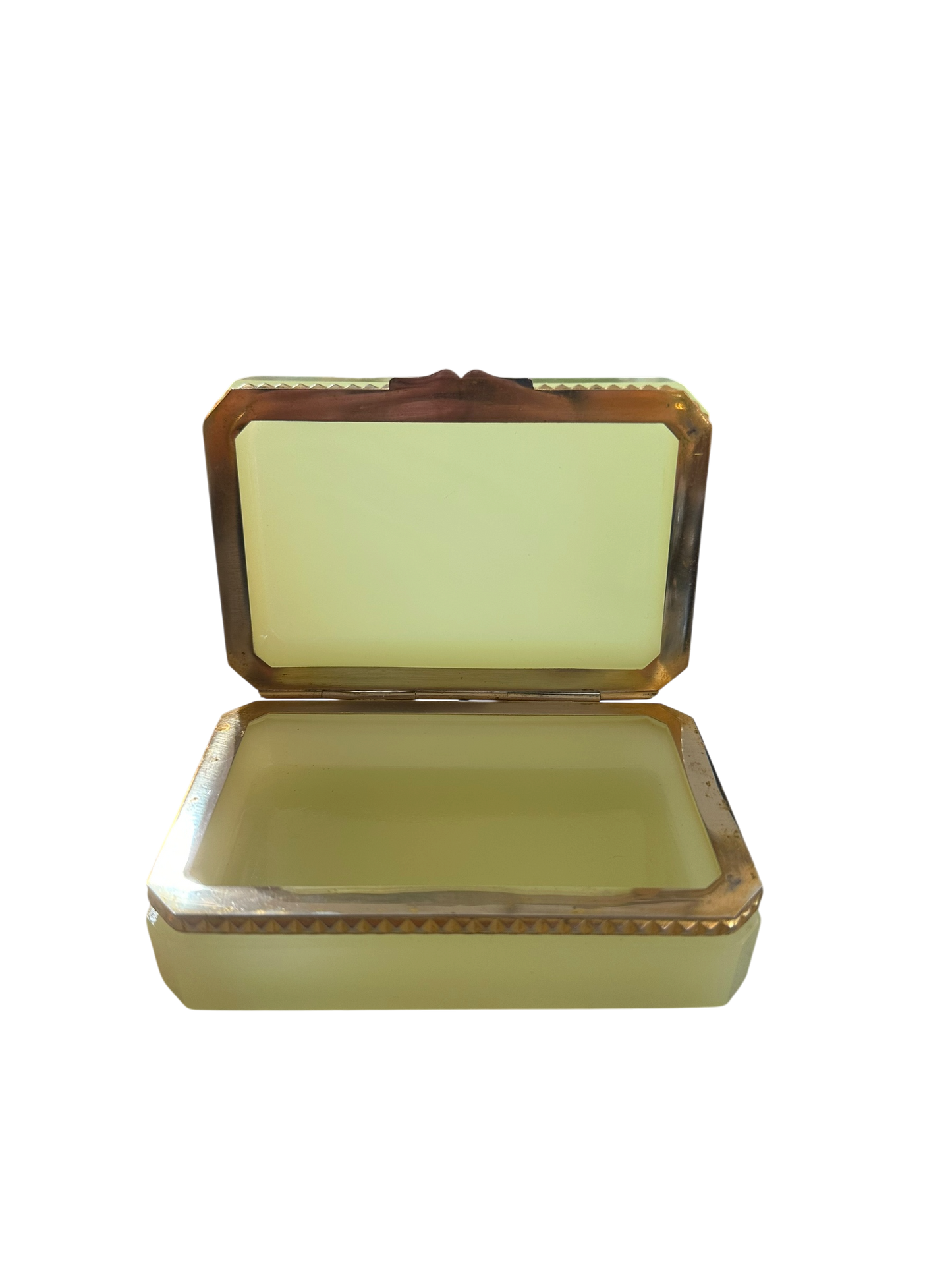 Antique Opaline Box - Citron