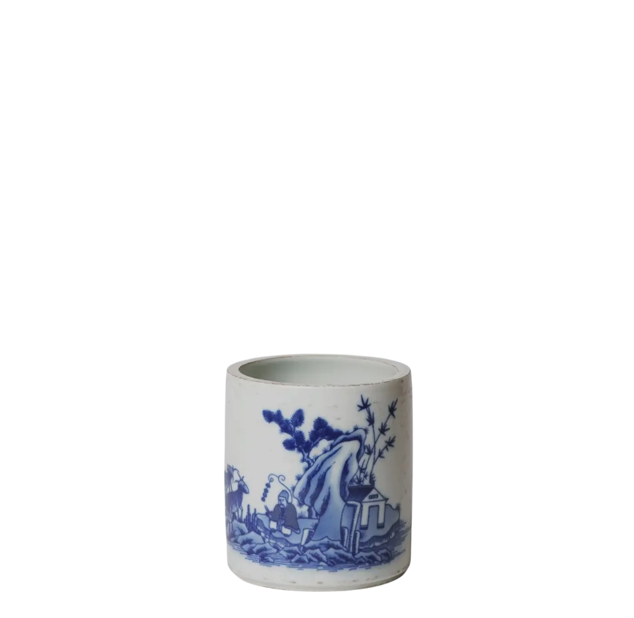 Tiny Blue & White Shepherd Cachepot