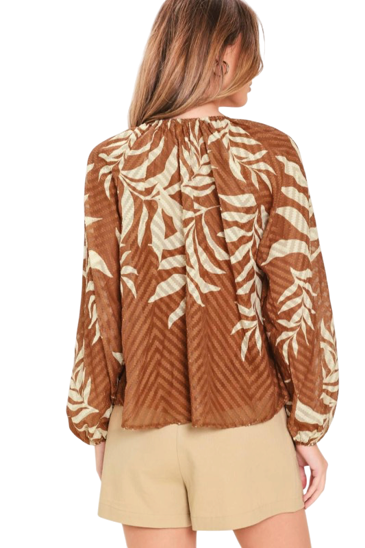 Brown Palm Blouse