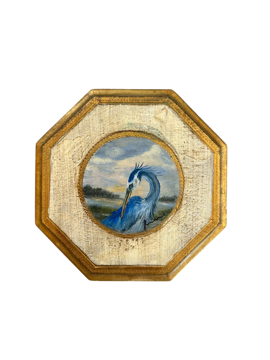 Jenn Leverett Art - Heron on Florentine