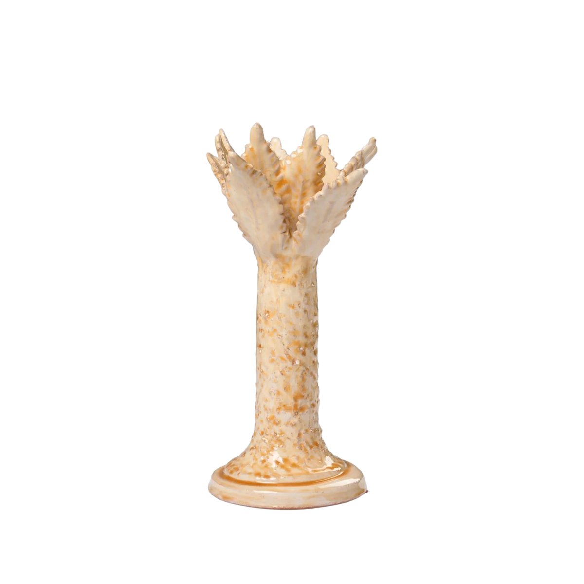 Small Palm Tree Candlestick - Amber