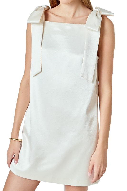 Velvet Satin Bow Mini Dress