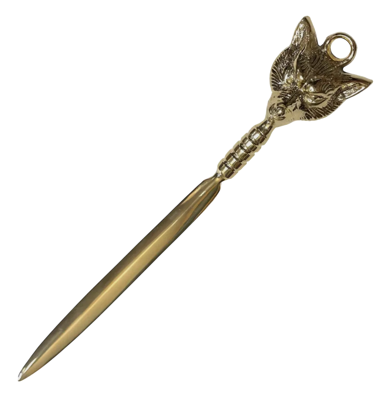 9-1/2" Solid Brass Fox Letter Opener