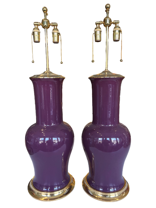 Christopher Spitzmiller Garniture Lamp in Aubergine