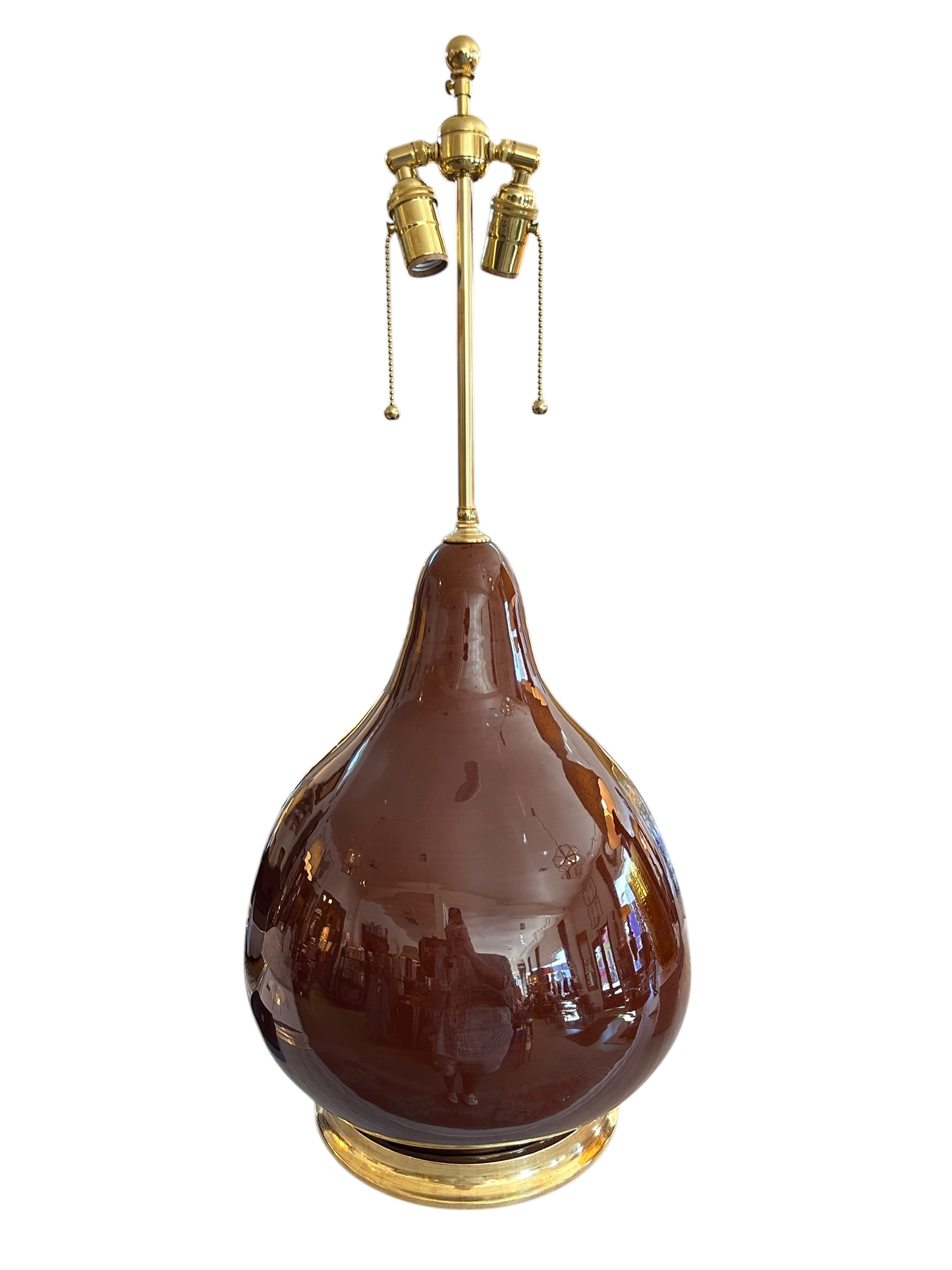 Christopher Spitzmiller Pear Gourd Lamp in Amber