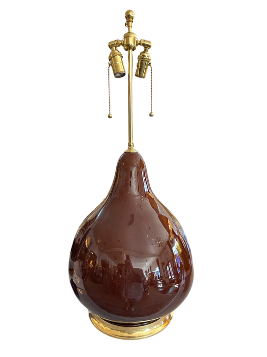 Christopher Spitzmiller Pear Gourd Lamp in Amber