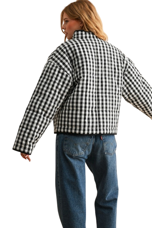 Gingham B&W Patch Pocket Jacket