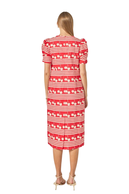 Cherry Printed Midi Dress