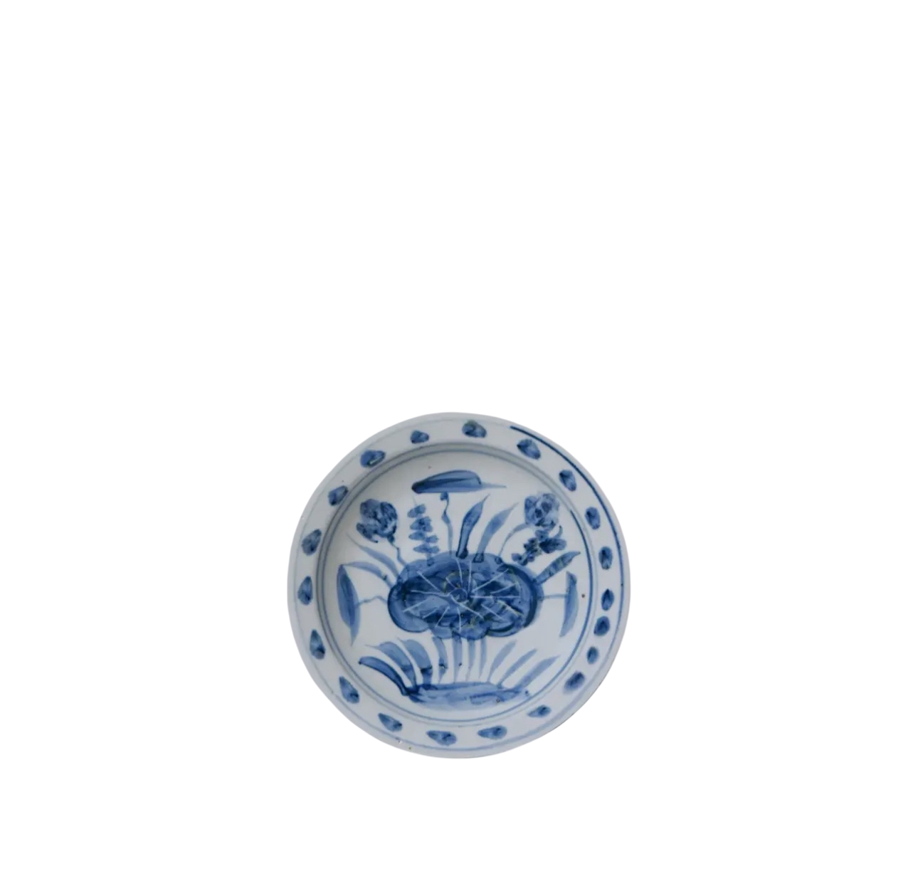 Small Blue & White Lotus Dish