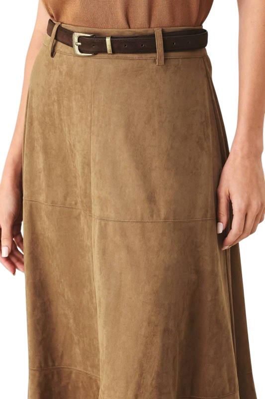Suede Midi Skirt