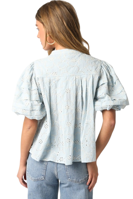 Tiered Puff Sleeve Blouse