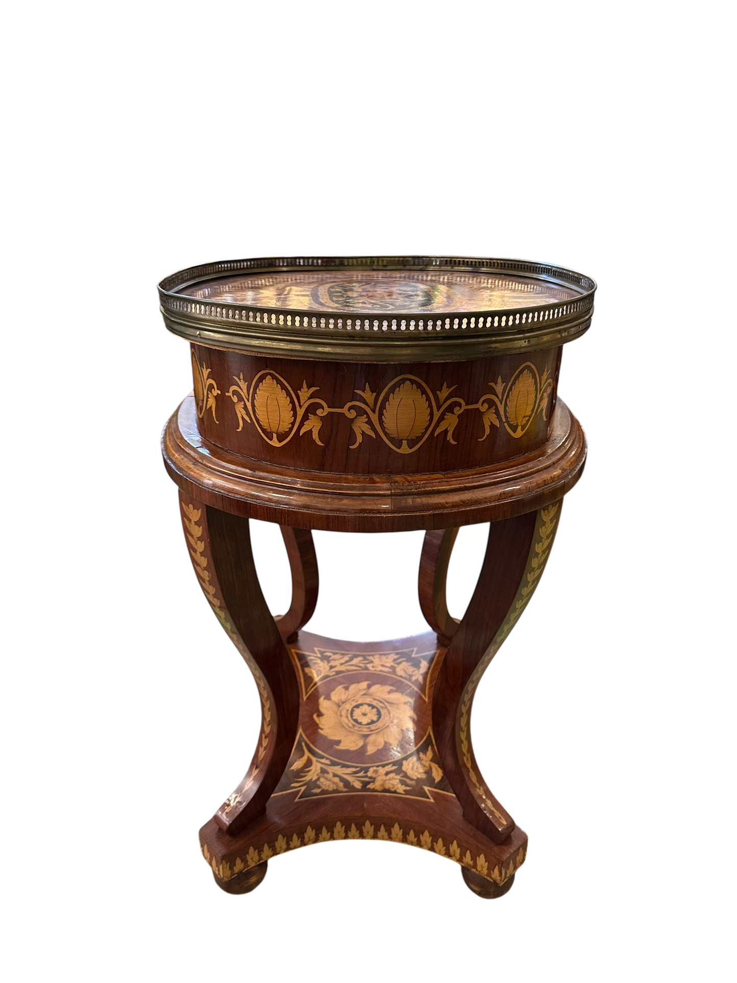 Pair of Baroque Inlay Side Tables