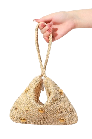 Rattan Studded Bag