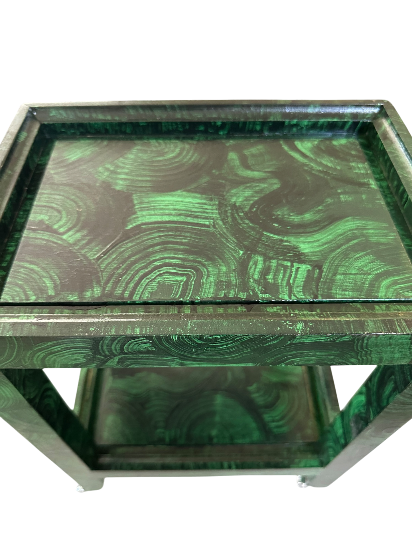 Bespoke Faux Malachite Telephone Table