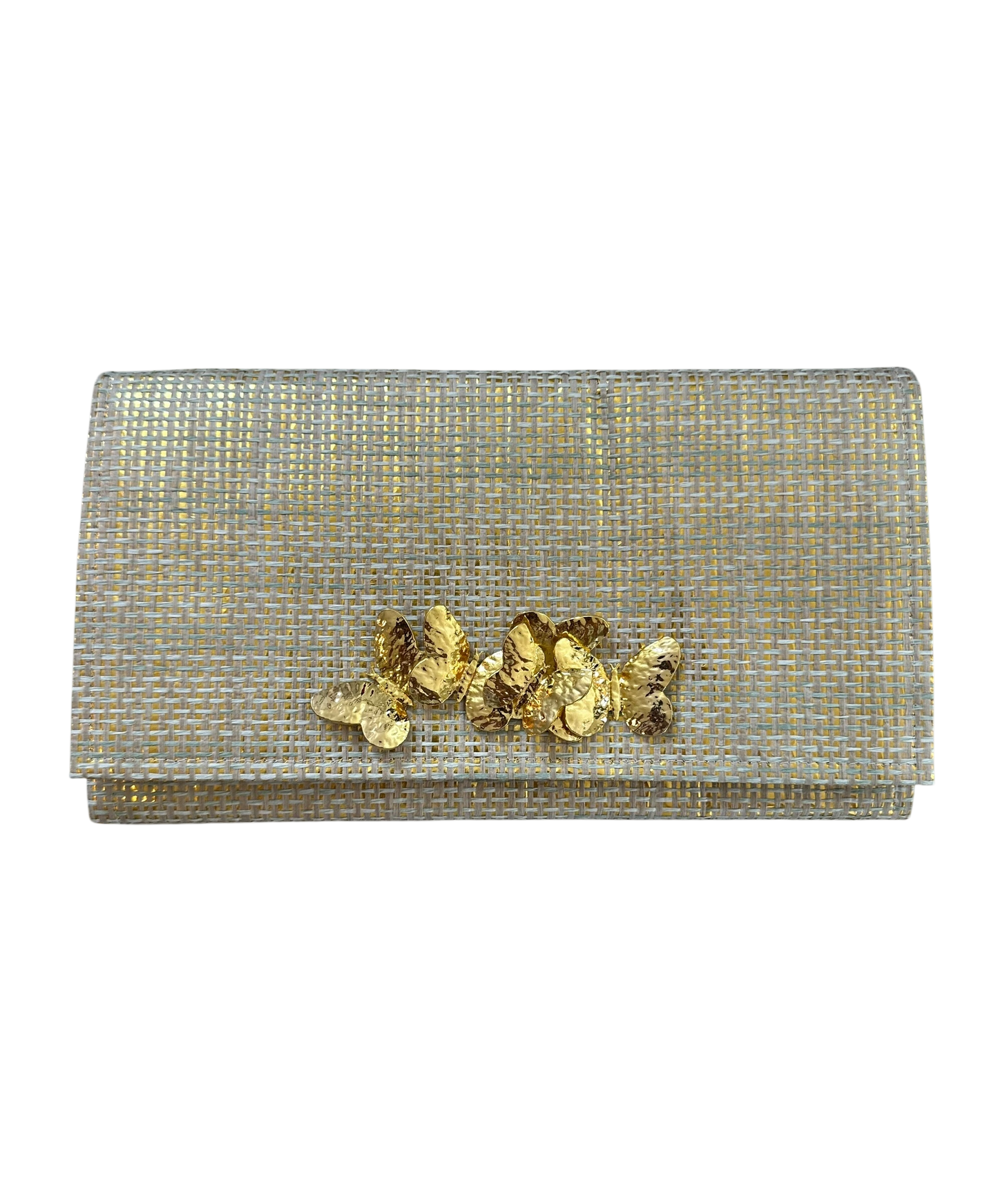 Metallic Gold Thibaut Grass Cloth Clutch