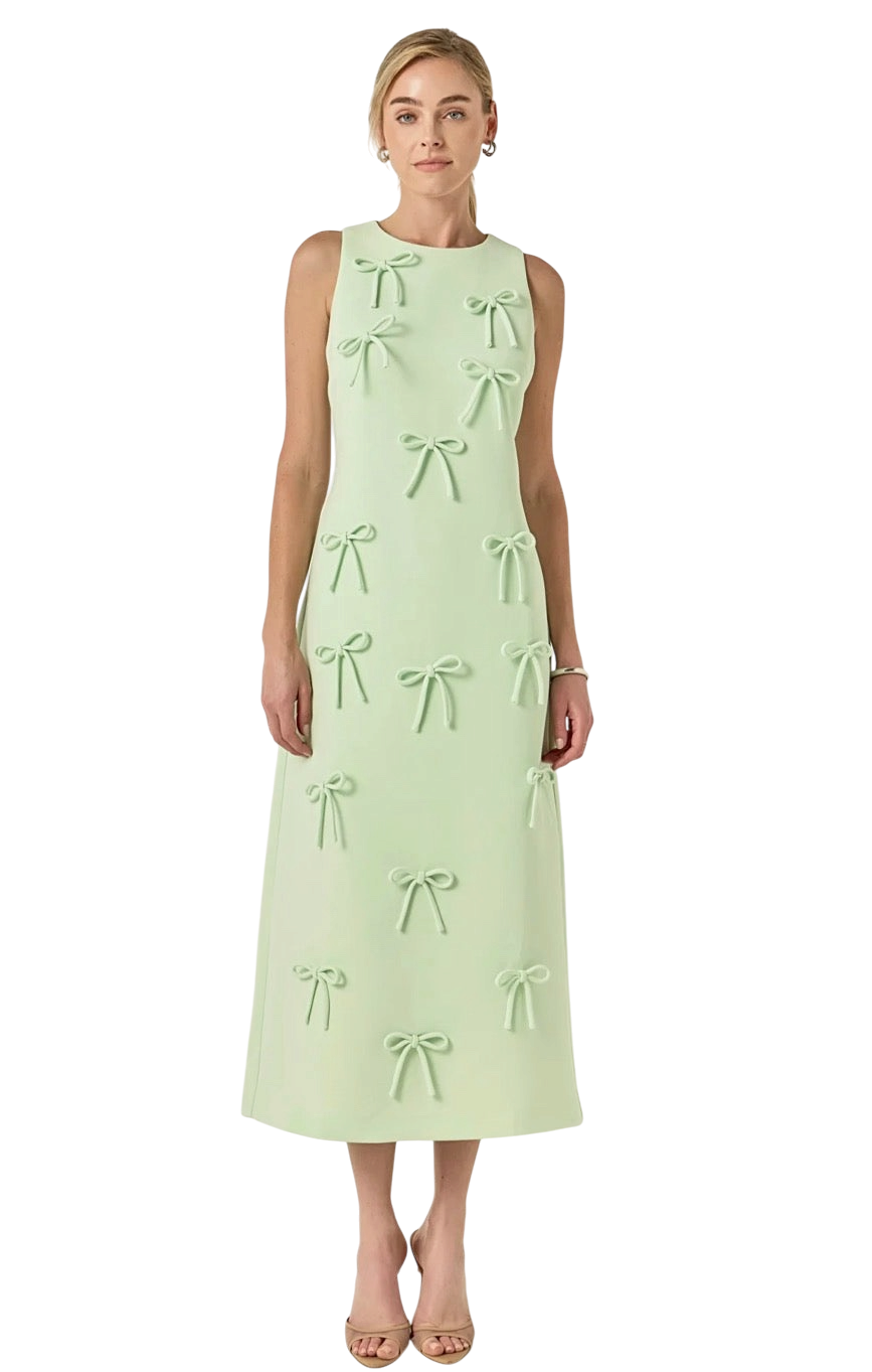 Bow Detailed Midi Dress