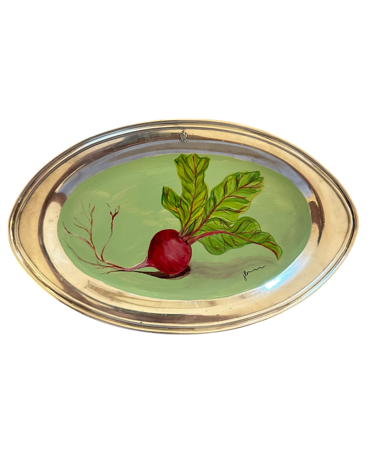 Jenn Leverett Art - Radish on Silver Horizontal