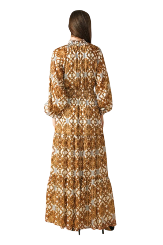 Cane Maxi Dress - Cognac