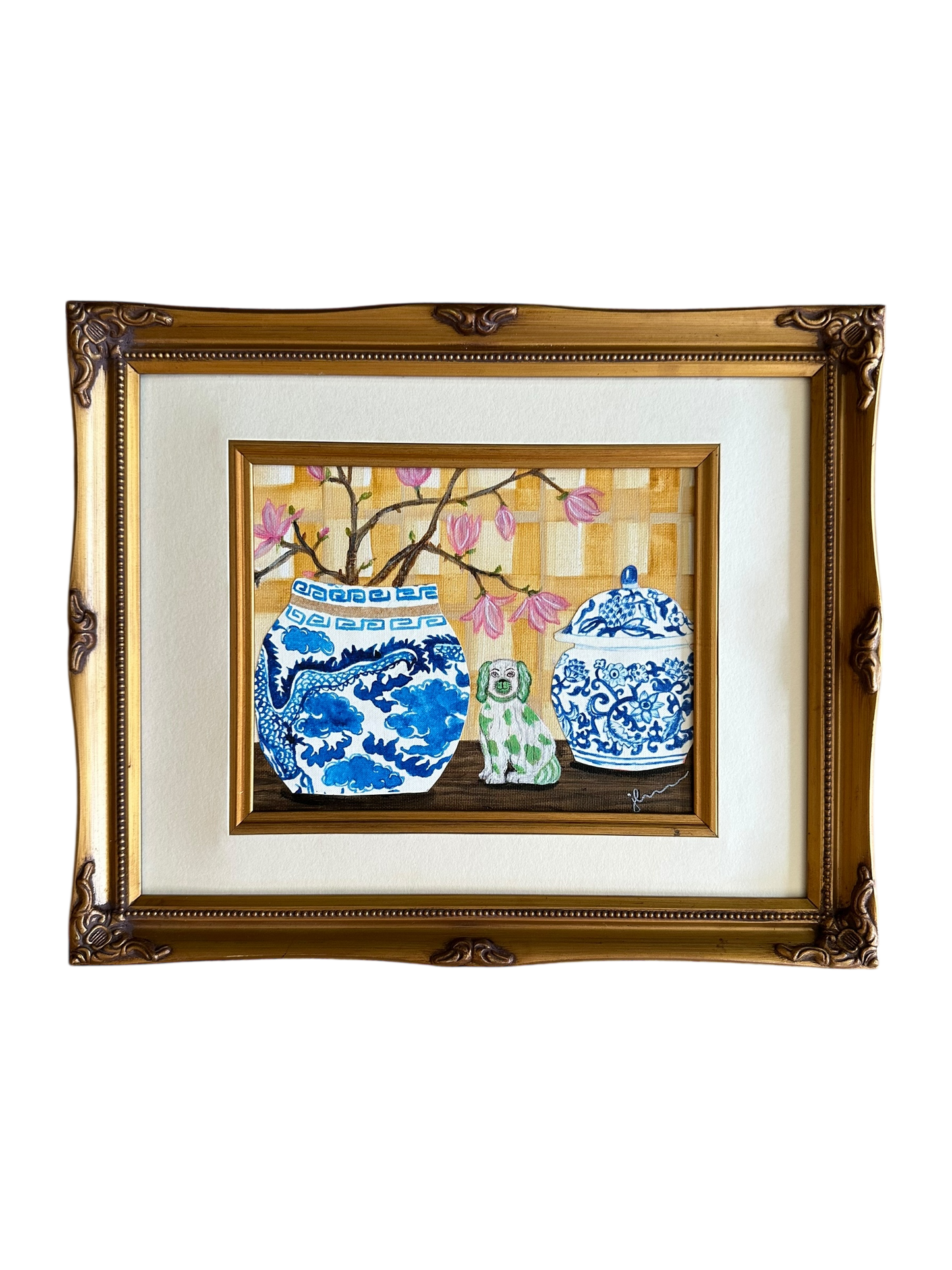 Jenn Leverett Art - Foo Dog & Chinoiserie Decoupage Still Life
