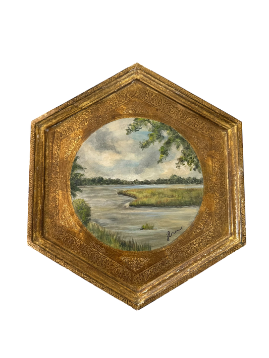 Jenn Leverett Art - Octagonal Florentine Landscape I