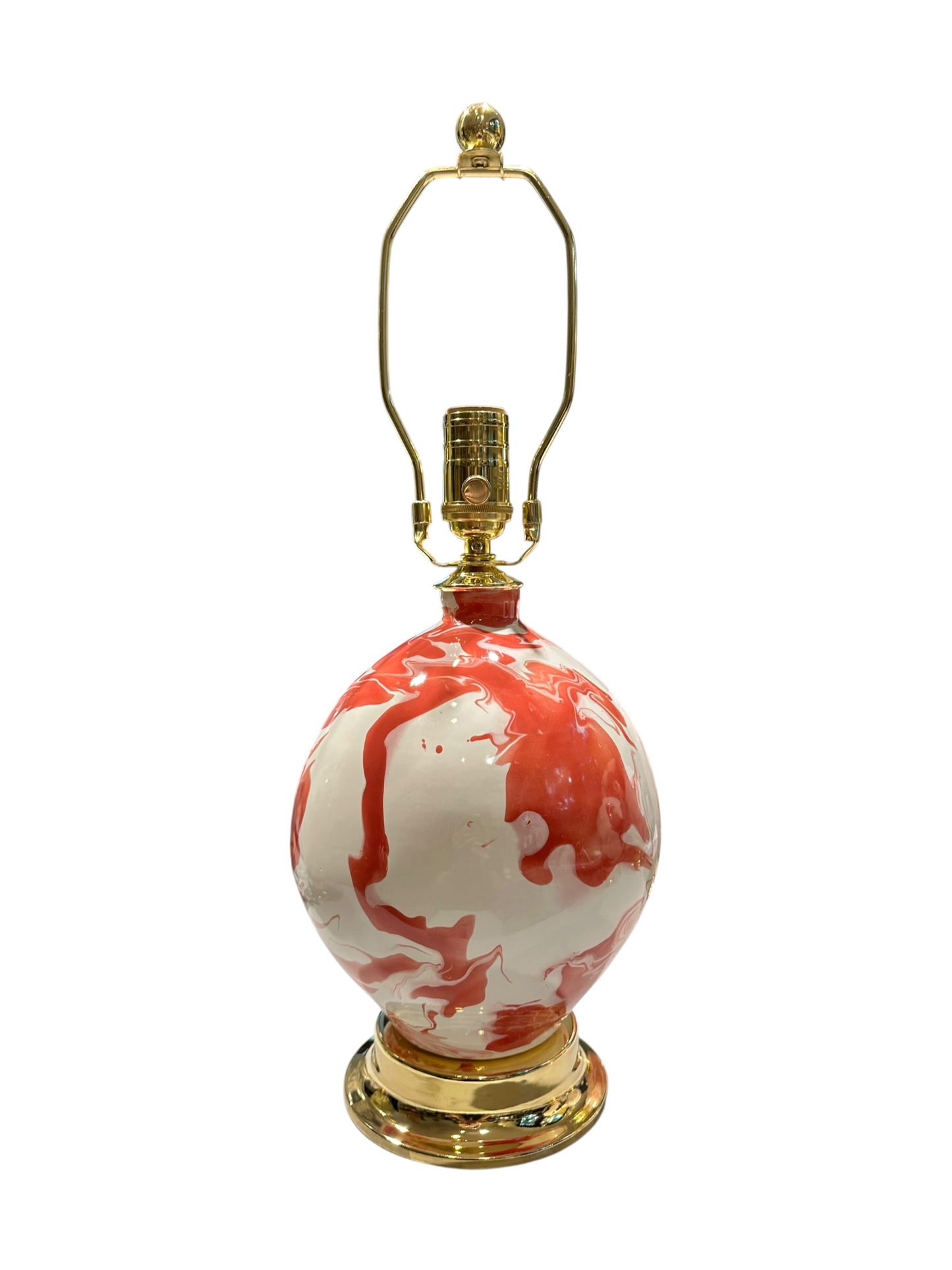 Maypearl Lamp in Red & White Geode