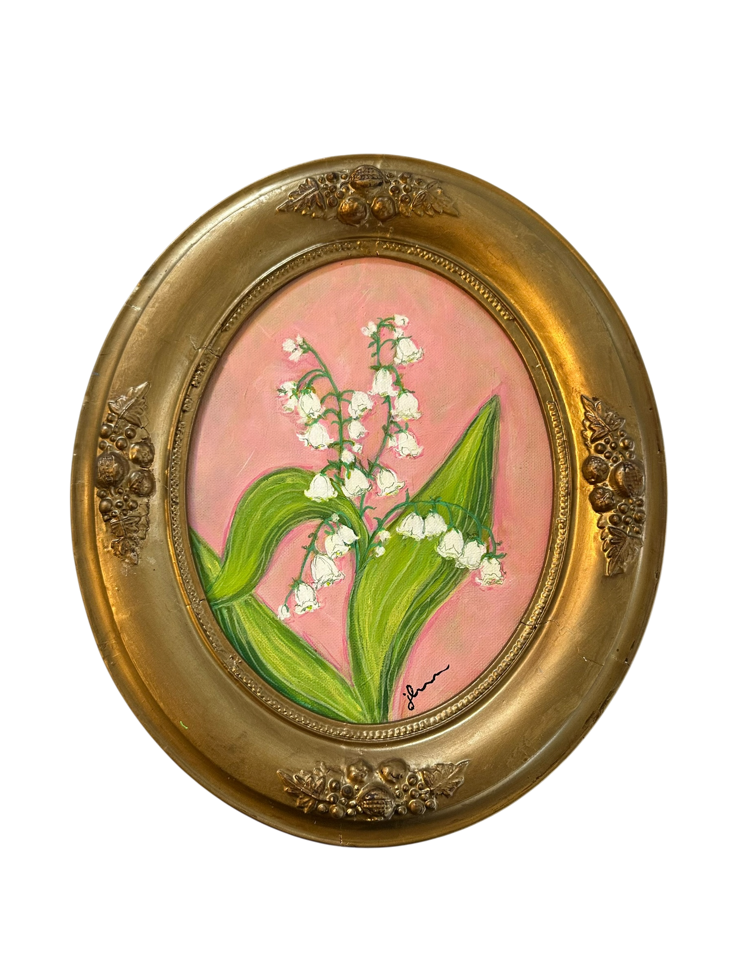 Jenn Leverett Art - 12” x 14” Lily of the Valley Oval