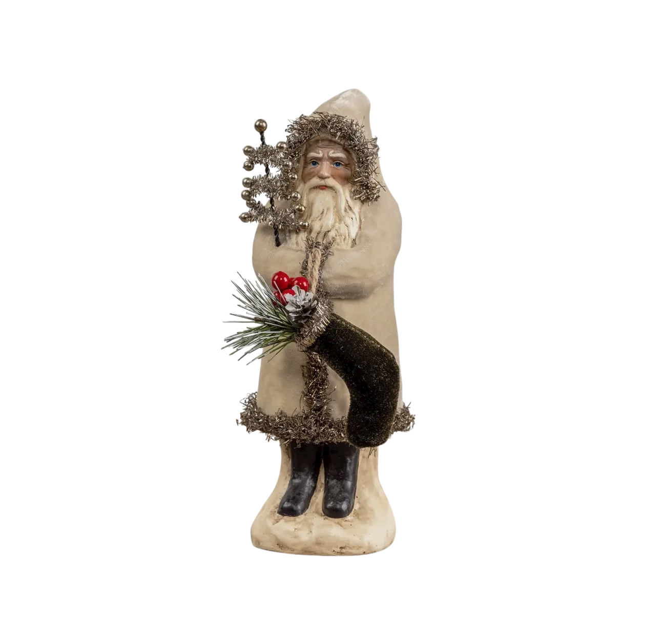 8" Oatmeal Velvet Belsnickle