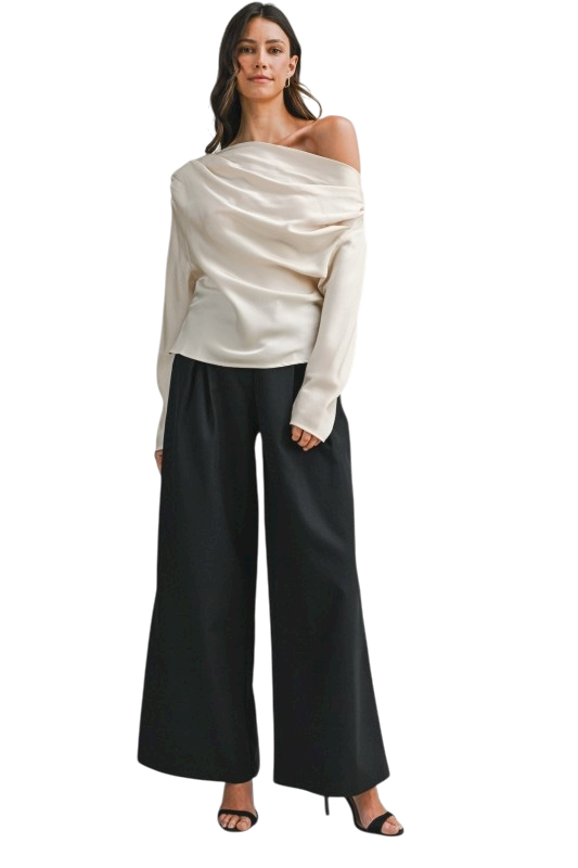 Satin One Shoulder Blouse