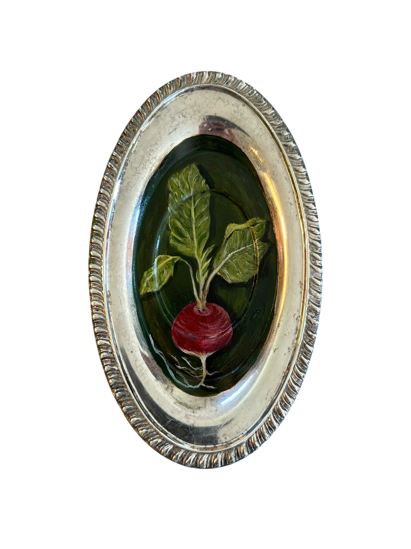 Jenn Leverett Art - Radish on Oval Silver II