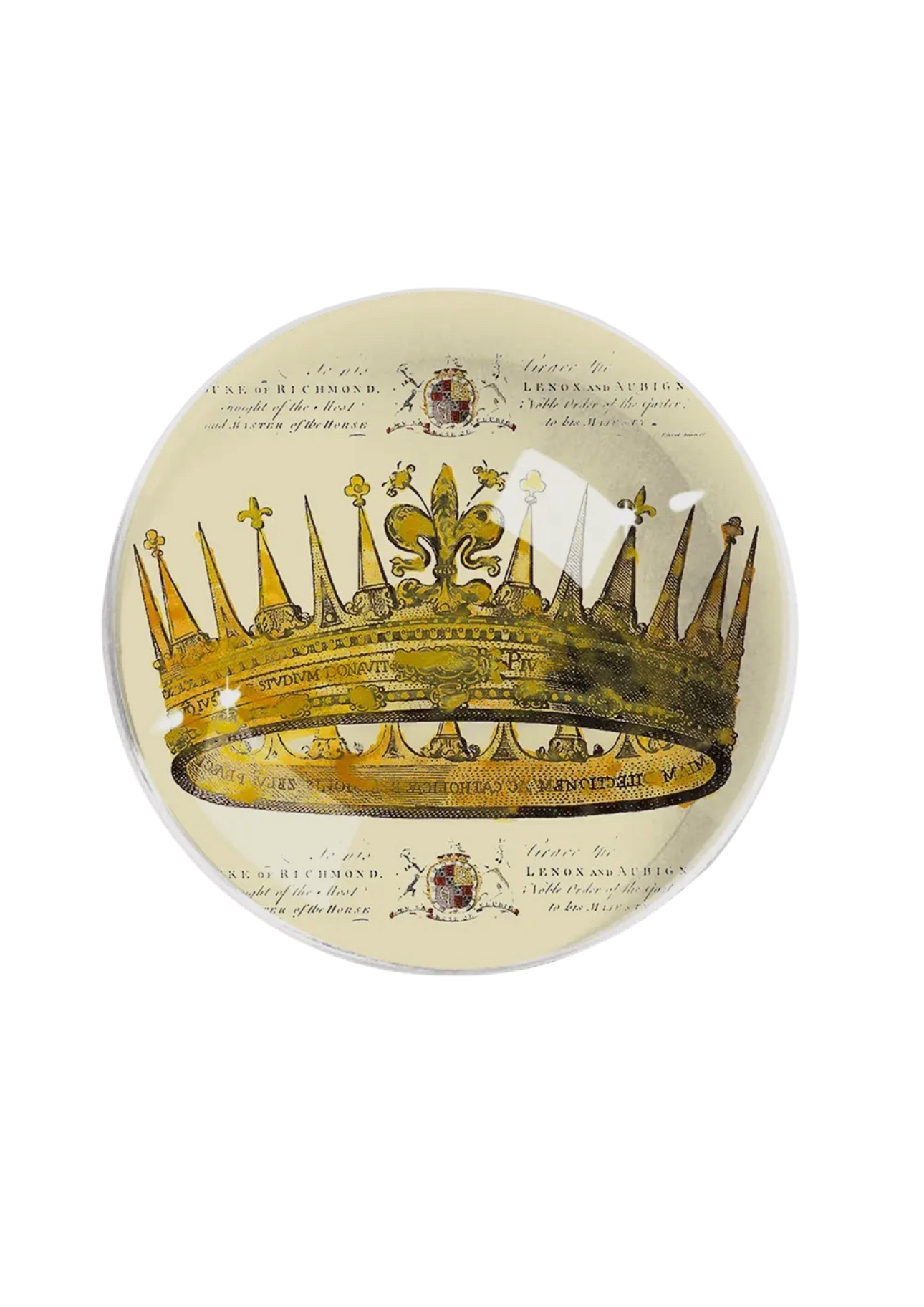 Vintage Crown Crystal Dome Paperweight