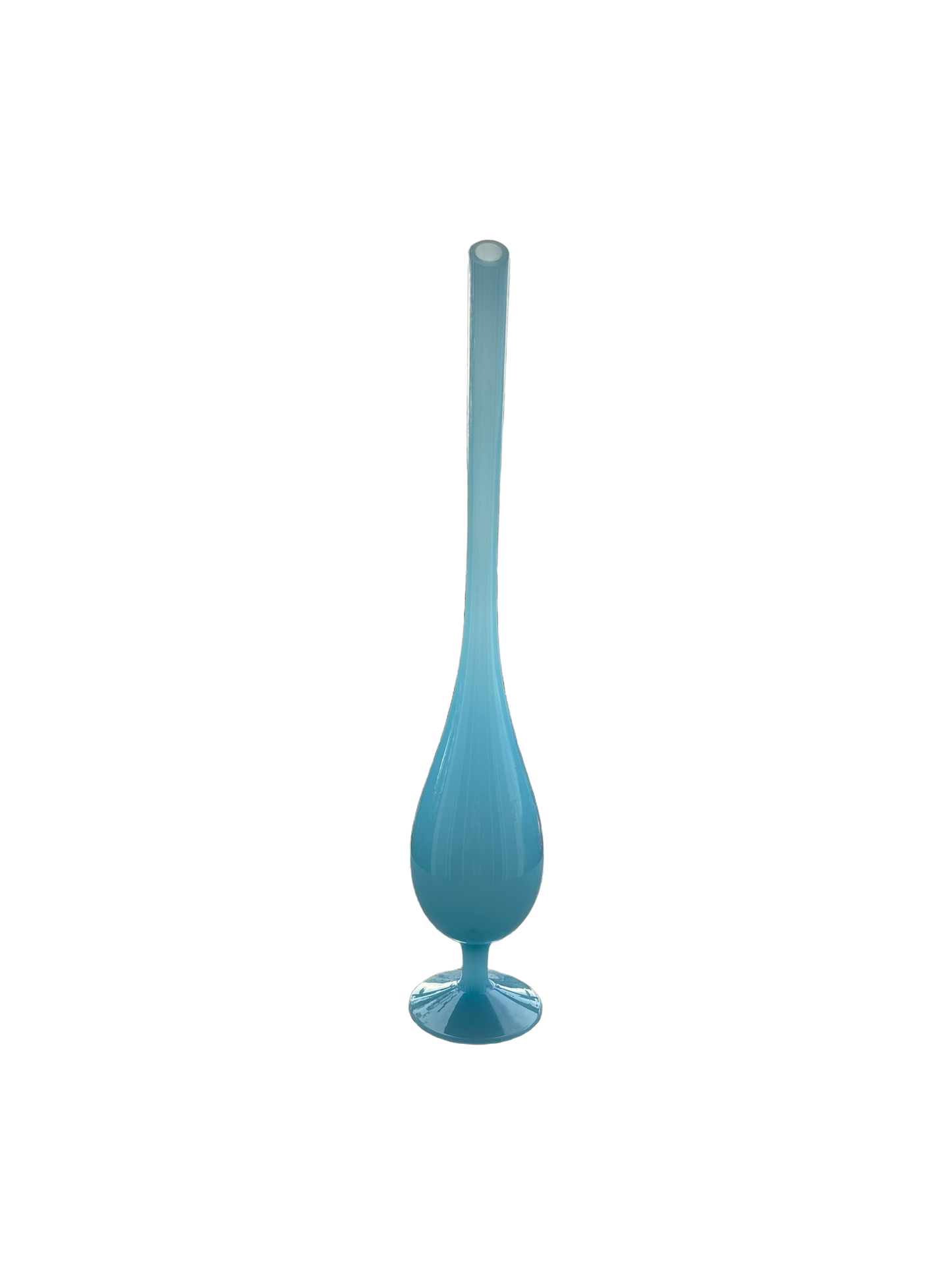 Blue Opaline Bud Vase - Bottle Neck
