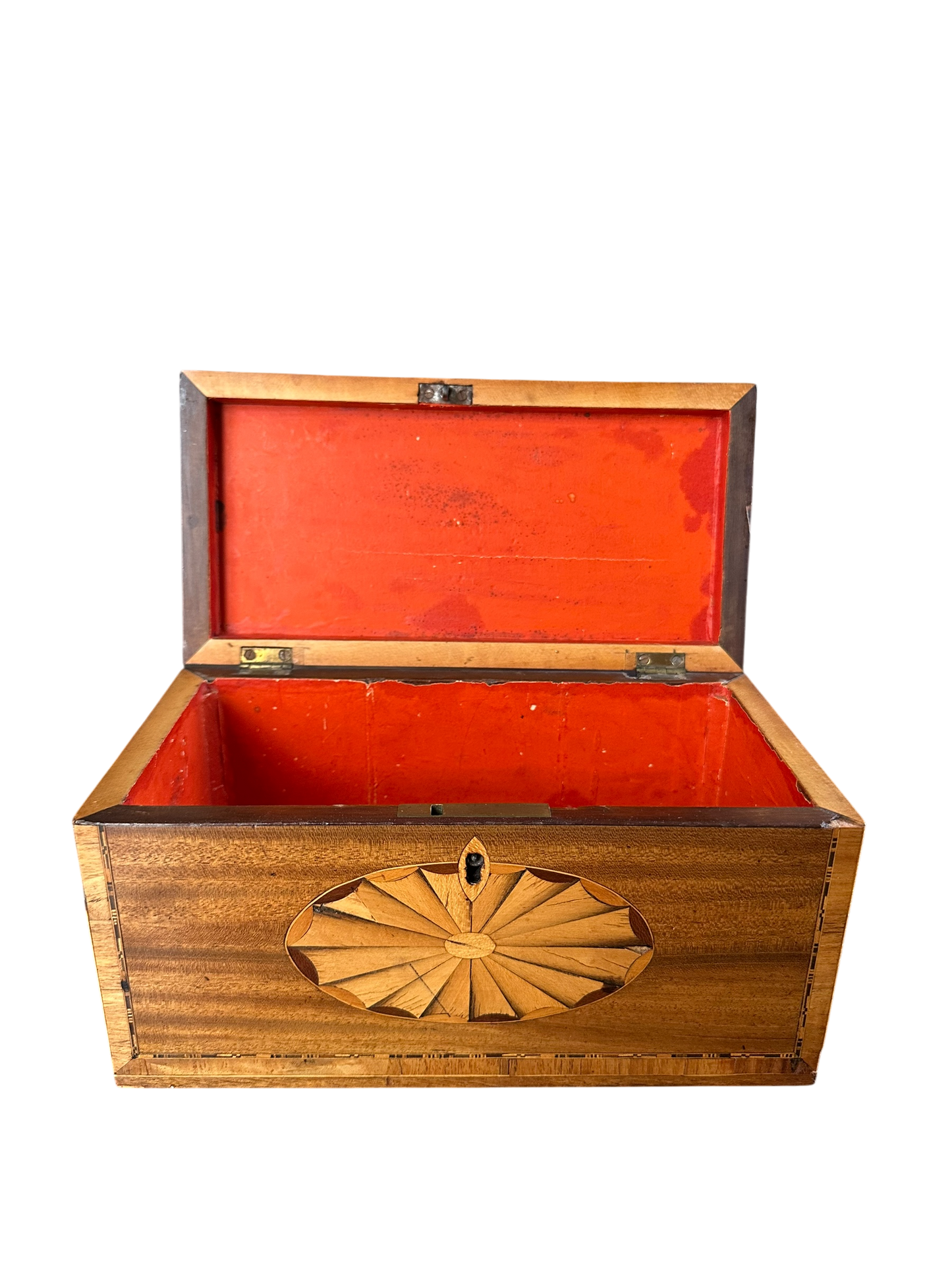 Georgian Tea Caddy w/ Shell & Fan Inlay c. 1790