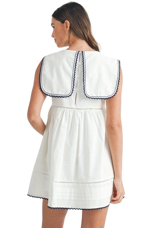 Embroidered Sailor Collar Mini