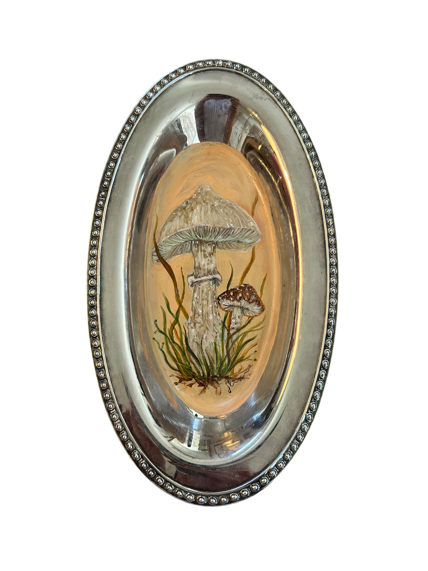 Jenn Leverett Art - Mushrooms on Silver