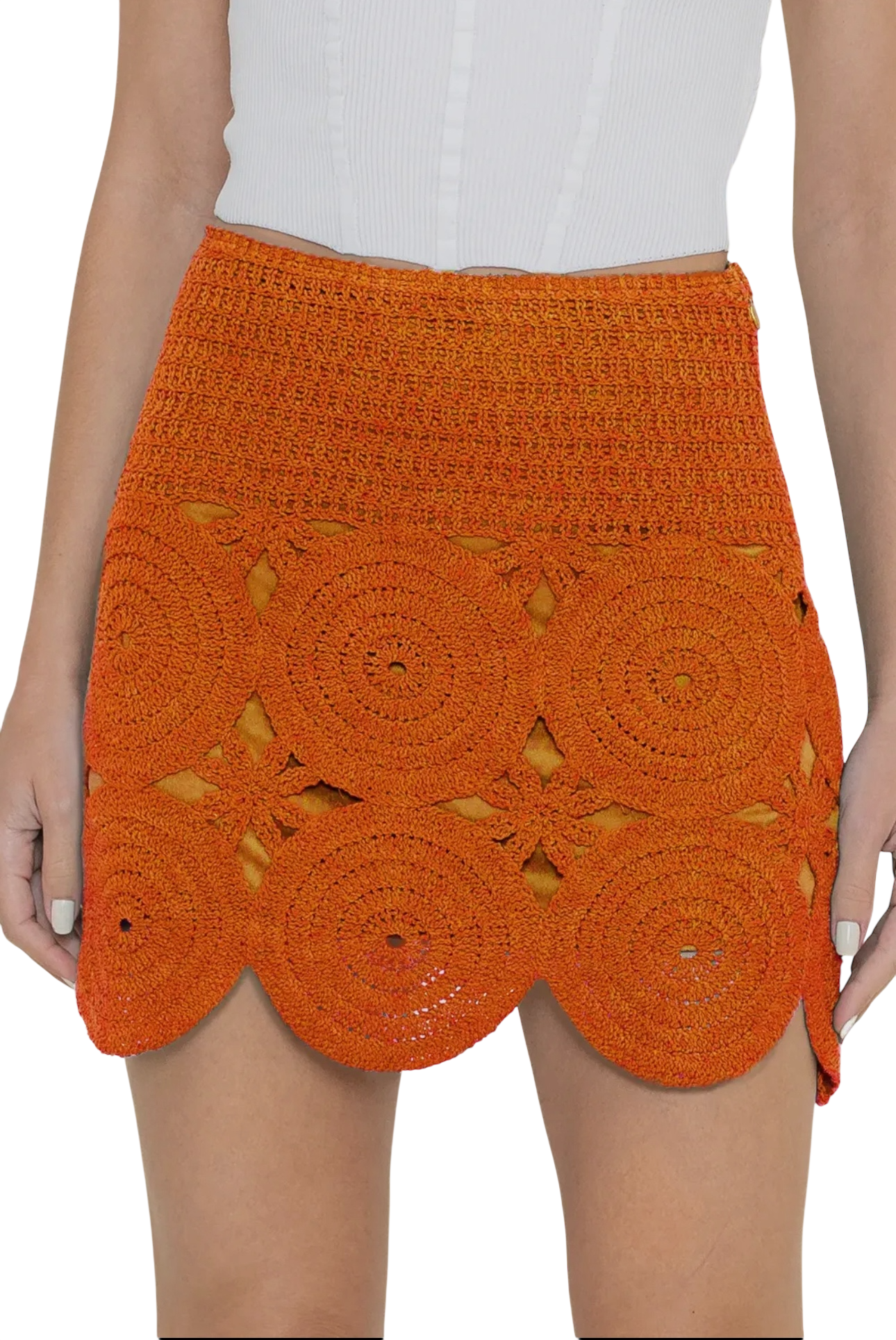 Circle Crochet Mini Skirt