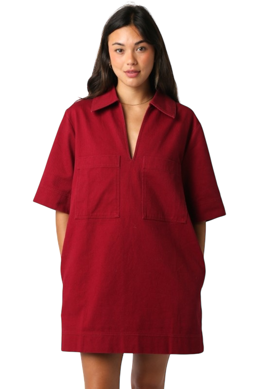 V-Neck Patch Pocket Mini - Two Colors!