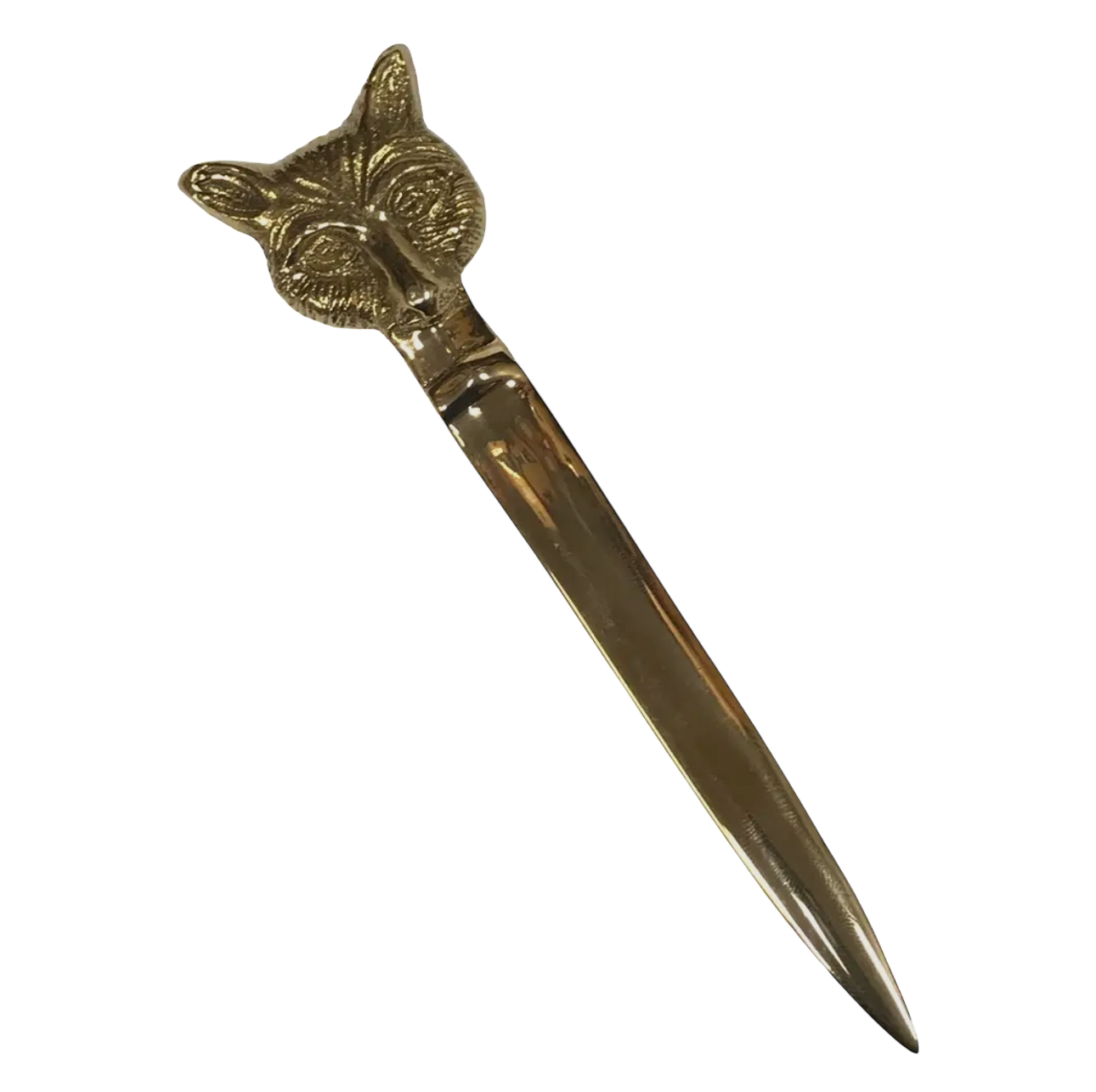 6-1/4" Solid Brass Fox Head Letter Opener